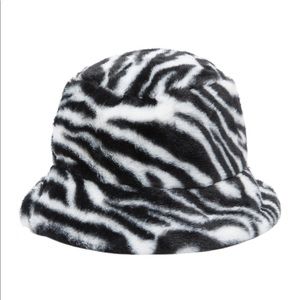 Zebra Fuzzy Bucket Hat